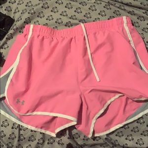 Pink under armor shorts